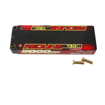 Gens ace 5000mAh 2S 7.4V 130C HardCase 56# Redline Series Lipo Battery with 5.0mm bullet