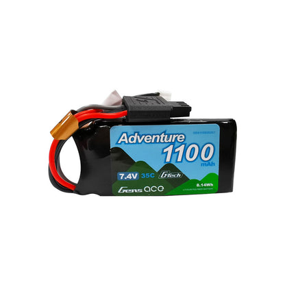 Gens ace 1100mAh 2S 35C 7.4V G-tech Adventure Lipo Battery Pack with JST-PHR Plug