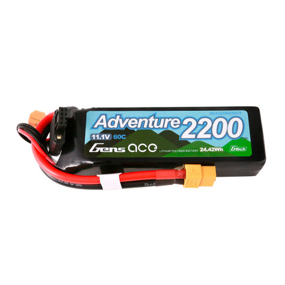 Gens ace 2200mAh 3S 60C 11.1V G-Tech Adventure Lipo Battery Pack with XT60 Plug for RC Crawler