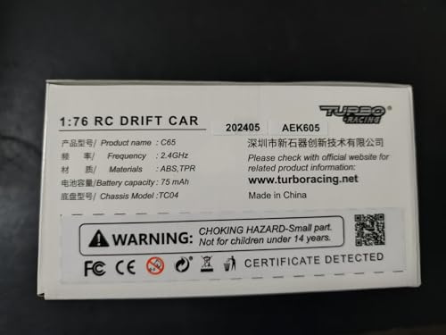 Turbo Racing 1:76 Scale Drift RC Car with Gyro Mini Full Proportional RTR 2.4GHZ Remote Control with 2 Replaceable Body Shell (C64-BLUE)