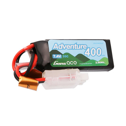 Gens ace 400mAh 2S 7.4V 35C Adventure Series Lipo Battery Pack with JST Plug for RC Crawler