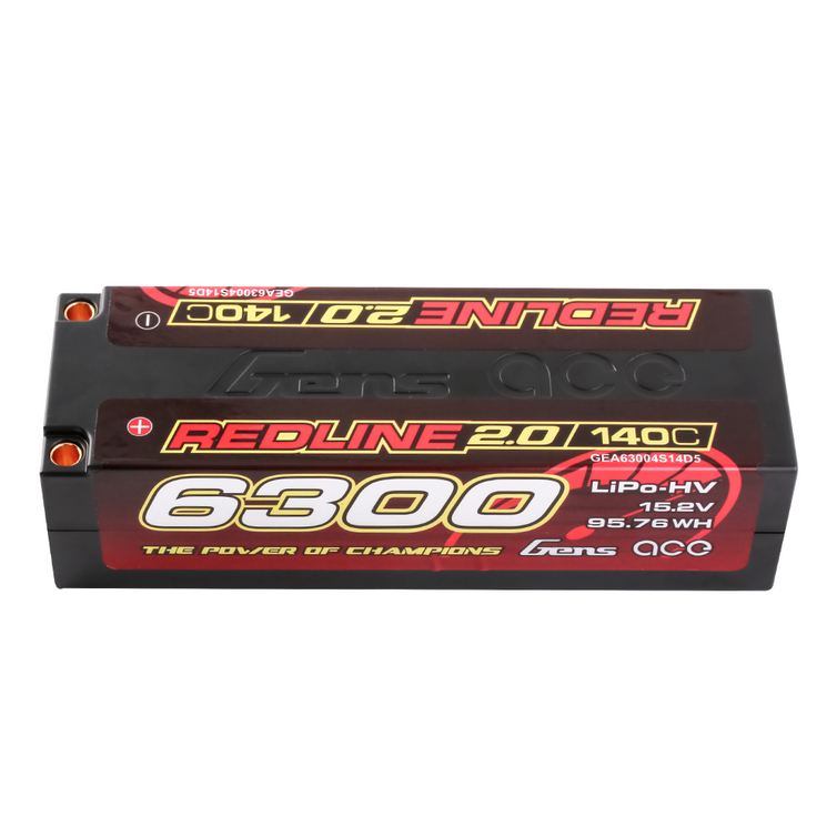 Gens ace 6300mAh 4S 15.2V 140C HardCase 59# Redline 2.0 Series Lipo Battery