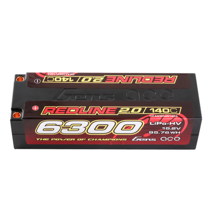 Gens ace 6300mAh 4S 15.2V 140C HardCase 59# Redline 2.0 Series Lipo Battery