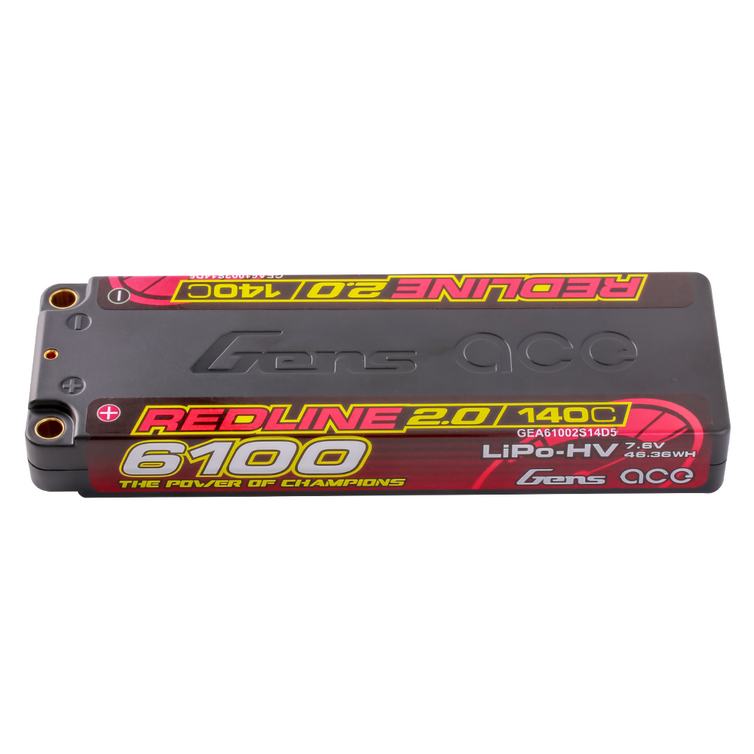 Gens ace 6100mAh 2S1P 140C 7.6V HardCase HV Redline 2.0 Series LiPo Battery