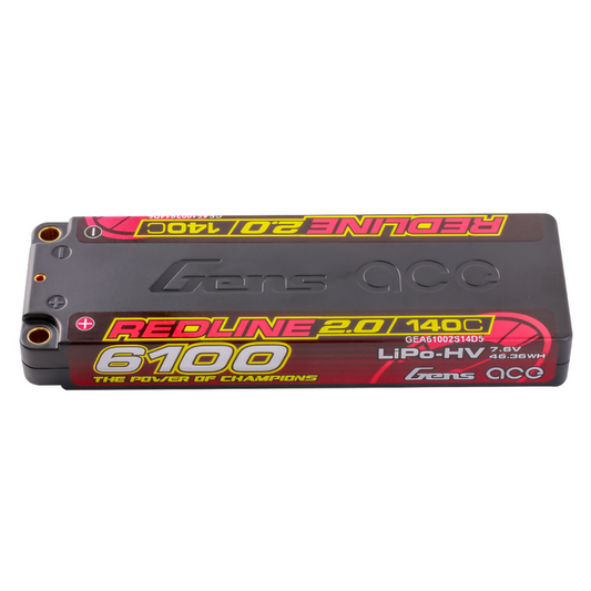 Gens ace 6100mAh 2S1P 140C 7.6V HardCase HV Redline 2.0 Series LiPo Battery