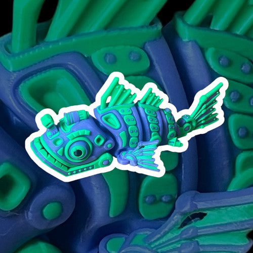 Flexi Articulating Steam Punk Cyber Fish 3D Printed Toy Gift